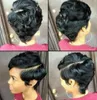 Human Hair pixie cut Wigs For Black Women Machine made with Baby Little Lace Front Wig Side Part2126241