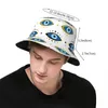 Bérets bleu mauvais yeux Bob chapeau pour femmes hommes Vocation disquette Streetwear pliable Sports de plein air casquettes de pêche chapeaux de session