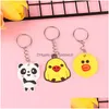 Cina Style Souvenir Torchia di cartone animato all'ingrosso 100 pezzi da 100 pezzi Ainimal Keyring Borse Borse Sile Pvc Cine Chain Gift per donna ragazza ragazzo dhpmy