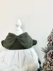 Dog Apparel Retro Green White Solid Puppy Clothing Fashion Handmade Warm Fleece Plush Princess Dress For Small Medium Pet Clothes