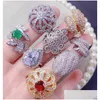 Band Rings Plated Colors Gem Lady Fashion Exaggerated Rhinestone Ring Mix Different Style And Size 16-20 Drop Delivery Jewelry Dh9O1