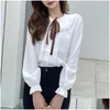 Blusas femininas camisas das mulheres blusas moda coreana solta blusa branca elegante casual chiffon camisa mulher manga longa doce dhinl