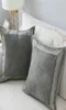 Soft Velvet Grey Cushion Cover Home Decor Blue Embroidered Pillow Case Sofa Decorative Pillows 6060cm Throw Pillow Cover7626724
