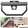 Annan LED -belysning Brelong Solar Wall Light 48Led Wireless Courtyard utomhusvattentät mänsklig kroppsrörelsessensor med infraröd indukti DHRW3