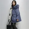 Casacos de trincheira femininos casaco longo com forro de lã para mulheres com capuz parkas jaqueta de gola de pele quente desgaste de neve acolchoado tops moda S-XL