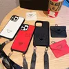 Mobiltelefonfodral skönhet officiell designer fall lyx saffiano kort plånbok bokstäver rem för iPhone 15 pro max plus 14 13 12 crossbody phonecase -5 240304