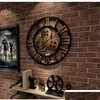 Wandklokken Grote Retro Industriële Stijl Klok Hout Home Horloge Decoratief Voor Woonkamer Kantoor Bar Art Decor 220909 Drop Delivery Dhjgs