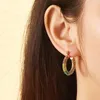 Boucles d'oreilles en Zircon cubique pour femmes, Micro pavé, mode rétro, cercle de luxe, en acier inoxydable, bijoux colorés CZ