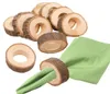 Träcirkel servettringar naturligt trä servetthållare för hantverk som gör el bord diy projekt bröllop3441717