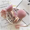 Makeup Borstes Makeup Borstes Pink White Round Small Flower Brush Nail Art Paint Gel Dust Cleaning Make Up Manicure Tool Drop Delivery Dhvio 240308