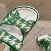 Dames Platform Hakken Sandalen Designer Tweed Outdoor Strandschoen Dames Slingbacks Slippers Vrijetijdsschoen Zomer Roze Groen Rood Zwart Met Stofzakken Voor Cadeaus Muiltjes