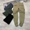 Pantalones deportivos rectos reflectantes con múltiples bolsillos elásticos y elásticos Cargo para hombre Joggers 240308