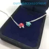 2024 Smyckesdesignermärke halsband S925 Sterling Silver Womens Blue Red Seven Star Ladybug Fashion Versatile Personalized Insect Pendant