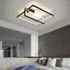 Ceiling Lights Modern Minimalist Indoor LED Chandeliers Lamp Black Gold For Living Room Bedroom Cafe With Remote Control Fixture