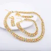 Dubaï coloré collier boucles d'oreilles bracelet ensemble de bijoux bijoux indiens de luxe mode style dîner fête quotidien vêtements accessoire 240228