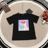 Populair kinder-t-shirt vierkante patroon printen baby t-shirt maat 100-150 cm ontwerper babykleding zomer kleren zomer jongens meisjes korte mouw tees 24mar