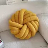 Cushion/Decorative Decorative Throw Round Soft Handmade Knotted Ball Grey Plush Cushion Home Decor for Bed Couch Living Room