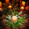 Decorative Flowers Candlestick Wreath Simulation Mini Eucalyptus Candle Farmhouse Wedding Table Party