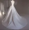 Mais novo vestido de casamento a linha cetim querida decote mangas destacáveis feito sob encomenda plus size vestido de noiva vestidos de novias