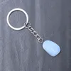 New Creative Natural crystal agate stone irregular key chain pendant Christmas Gifts