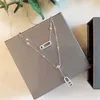 Dubbele lus ketting voor vrouw designer diamant Sterling Zilver luxe Verguld 18K hoogste teller Geavanceerde materialen merkontwerper met doos 016