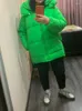 Trenchs de femmes manteaux traf hiver parkas pour femmes 2024 épais sweats à capuche chauds veste vert long manteau avec fermeture éclair vêtements d'extérieur