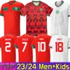 22 23 24 Jerseys de futebol marroquino Hakimi Maillot Marocain ZIYECH EN-NESYRI camisas de futebol homens crianças kit HARIT SAISS IDRISSI BOUFAL jersey maroc camisa da equipe nacional