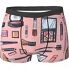 Underpants Make Up Pink Men's Funny Underwear Boxer Briefs Slight Elasticity Male Shorts Novelty Stylish Gift For Men Boys