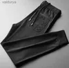 طماق للياقة البدنية للرجال ناعمة عالية الخصر الساقين الرباط مرنة الساقين sweatpants m-5xl 240308