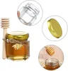 Bouteilles de stockage 20pcs 1,5 oz hexagone miel mini collation en verre avec pots confiture dipper abeille pendentifs corde en bois