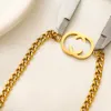 Modedesigner Marke Schmuck Neckalce Gold Brief Anhänger High-end-Edelstahl Kristall Halsketten Ketten Geburtstag Hochzeit Geschenke