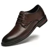 Chaussures décontractées en cuir véritable de luxe de haute qualité pour hommes, chaussures de mariage Oxford pointues, chaussures de bureau pour hommes