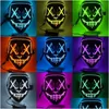 Led Rave Toy High Quality Rave Light Toys Wholesale Price Luminous Glow Scary Masquerade Cosplay Mask Led Up Horror Halloween Drop Del Dhovu