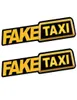 Divertente FALSO TAXI Auto Auto Adesivo FakeTaxi Decalcomania Dell'emblema Autoadesiva Del Vinile Universale Per BMW Ford VW Honda Kia Opel Kia5592286