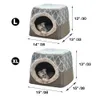 暖かいペット犬の猫ベッドソフトネスト二重使用猫寝台パッド冬の温かいペットの居心地の良いベッド小犬用犬小屋猫子犬240226