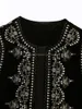 Women's Vests High Quality Vintage O Neck Sequins Flower Embroidery Short Vest Jacket Ladies Sleeveless Casual Velvet WaistCoat Tops