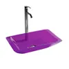 Rectangular Bathroom Resin Acrylic Counter Top Sink Vessel Solid Surface Stone Coakroom Colored Wash Basin 3859