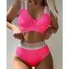 Damenbadebekleidung Sexy Weiße Bikinis 2024 Push-Up Weiblicher Badeanzug Schwimmen Badeanzüge Brasilianischer Bikini Set Beachwear Badende