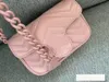 7A Bolso clásico mini con cadena de macarrón para mujer, diseño de lujo a la moda, con funda abatible con patrón de diamantes, bolso cruzado de un solo hombro súper versátil