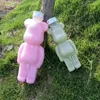 Bottiglie d'acqua 500ml Orso violento che abbraccia e altri PET trasparente Tè al latte Bottiglia per bevande fredde Tappo in alluminio Usa e getta portatile