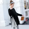 Maternity Dress For Pregnant Women Clothes Casual Patchwork Longsleeved Loose Tshirt Pography Tops Skirt 240228