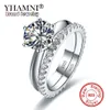 Anti Allergy No Fade Original Pure 925 Silver Rings Sets Cubic Zirconia Diamond Engagement Rings Sets Wedding Jewelry For Women DR3062