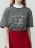 T-shirts Femmes FSLE Femmes Coton T-shirt Simple Imprimer Design Épaule Tombée Col Rond T-shirts Solides 2024 Printemps Commuter Casual Tops