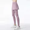 Active Pants Lu wyrównuje spodni kobietom gym joga plus joga z spódnicami przyłączona golf tenis fitness High talia Sports Leggingi trening ubrania jogger gry 240308