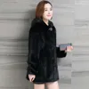 Haining's New For Women's Mid Length Autumn And Winter Thick Oversized Faux Mink Hooded Fur Coat Looks Slimmer 866372