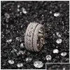 Couple Rings Rotatable Cuban Ring Fashion Hip Hop Jewelry Mens Gold Sier High Quality Diamond Iced Out Drop Delivery Dhgarden Otwcg Dhye7