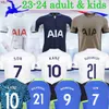 Camisas de futebol 2023 Son Kane Kulusevski Dele Ndombele Hojbjerg Bergwijn Lo Celso 23 24 Tottenham Lucas Jogador Fãs Camisas de futebol KidsH240308