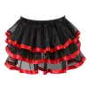 Kostymer blå satin trim svart vuxen tyll kjol lolita kvinnor tutu kjol petticoat sexig gotisk kjol klubbkläder kjolar kvinnor plus storlek 6xl