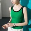 Vrouwen T-shirts Hoge Kwaliteit 2024 Vrouwen Tops Contrast Kleur Splice Lente Zomer T-shirt Vrouwelijke Sexy Crop Top Kleding tank Y2k Corset