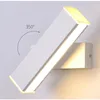 Applique murale LED rotative créative en aluminium, noir et blanc, luminaire décoratif d'intérieur, idéal pour une chambre à coucher, un salon, une allée ou une lecture, style nordique